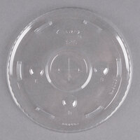 Dart L32CR 32 oz. Clear Flat Plastic Lid with Straw Slot - 1000/Case