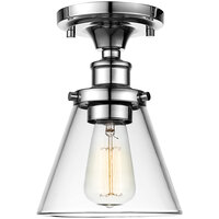 Globe Vintage Chrome Flush Mount Light - 120V