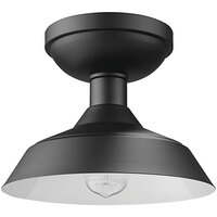 Globe Farmhouse Indoor / Outdoor Matte Black Flush Mount Light - 120V, 60W