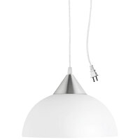 Globe Modern White / Brushed Steel Pendant Light - 120V, 60W