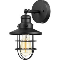 Globe Vintage Dark Bronze Wall Sconce with Removable Cage Shade - 120V, 60W