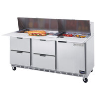 Beverage-Air SPED72HC-18C-4 72" 1 Door 4 Drawer Mega Top Refrigerated Sandwich Prep Table