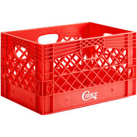 Choice 24 Qt. Red Rectangular Milk Crate - 18 3/4" x 13" x 11"