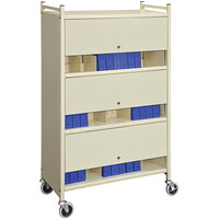 Omnimed Versa Beige 3-Shelf Cabinet Style Cart with Locking Doors 282130-BGX