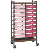 Omnimed Omnicart Woodgrain 16-Binder Flat Storage Open Cart 264581-WG