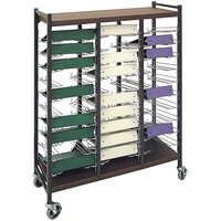 Omnimed Omnicart Woodgrain Horizontal 30-Binder Flat Storage Open Cart 264430-WG