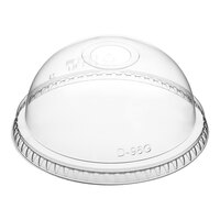 New Roots 9, 12, 16, 20 & 24 oz. PLA Compostable Plastic Cold Cup Dome Lid with Opening - 40/Pack