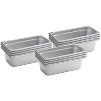 Choice 1/3 Size 4" Deep 24 Gauge Anti-Jam Stainless Steel Steam Table / Hotel Pan - 12/Set