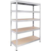 AR Shelving 20" x 47" x 71" Heavy-Duty 5-Shelf Galvanized Boltless Rivet Fiberboard Shelving Unit