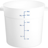 Carlisle 18 Qt. White Round Polyethylene Food Storage Container