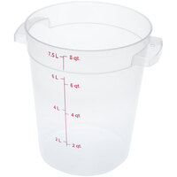 Carlisle 8 Qt. Translucent Round Polypropylene Food Storage Container