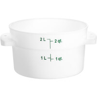 Carlisle 2 Qt. White Round Polyethylene Food Storage Container