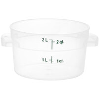 Carlisle 2 Qt. Translucent Round Polypropylene Food Storage Container