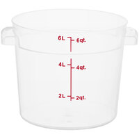 Carlisle 6 Qt. Translucent Round Polypropylene Food Storage Container