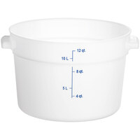 Carlisle 12 Qt. White Round Polyethylene Food Storage Container