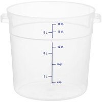 Carlisle 18 Qt. Translucent Round Polypropylene Food Storage Container