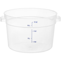 Carlisle 12 Qt. Translucent Round Polypropylene Food Storage Container