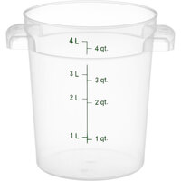 Carlisle 4 Qt. Translucent Round Polypropylene Food Storage Container