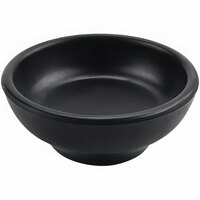 GET Nara 3" Matte Black Melamine Soy Sauce Dish - 72/Case