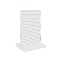 48" x 36" x 60" White Double-Sided Slatwall Starter Gondola Merchandiser