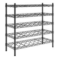 Regency 14" x 36" 5 Shelf 40-Bottle Black Epoxy Wire Wine Rack with 34" Posts