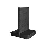 48" x 36" x 60" Black Double-Sided Pegboard Add-On Gondola Merchandiser