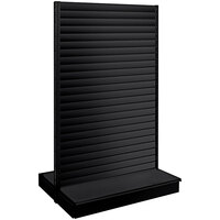 48" x 36" x 60" Black Double-Sided Slatwall Starter Gondola Merchandiser