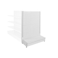 36" x 16" x 60" White Single-Sided Pegboard End Cap Gondola Merchandiser