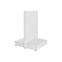 36" x 36" x 60" White Double-Sided Pegboard Starter Gondola Merchandiser