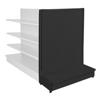 36" x 16" x 60" Black Single-Sided Pegboard End Cap Gondola Merchandiser