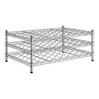 Regency 24" x 36" 3 Shelf 48-Bottle Chrome Wire Wine Rack with 14" Posts