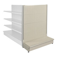 36" x 16" x 60" Beige Single-Sided Pegboard End Cap Gondola Merchandiser