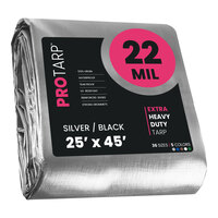 ProTarp 25' x 45' Silver / Black Extreme Heavy-Duty Weatherproof 22 Mil Poly Tarp with Reinforced Edges