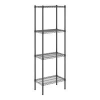 Steelton 14" Wide NSF Black Epoxy 4-Shelf Kit with 72" Posts