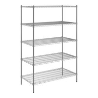 Steelton 24" x 48" NSF Chrome 5-Shelf Kit with 72" Posts