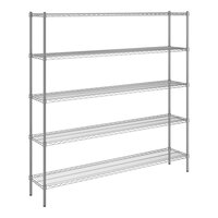 Steelton 14" x 72" NSF Chrome 5-Shelf Kit with 72" Posts