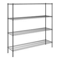 Steelton 18" x 72" NSF Black Epoxy 4-Shelf Kit with 72" Posts
