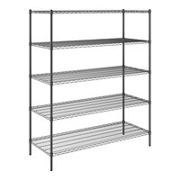 Steelton 24" x 60" NSF Black Epoxy 5-Shelf Kit with 72" Posts