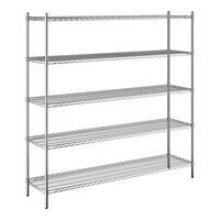 Steelton 18" x 72" NSF Chrome 5-Shelf Kit with 72" Posts