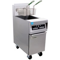 Frymaster PH155-2 Natural Gas High Efficiency Split Pot Fryer 50 lb. - 80,000 BTU