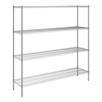 Steelton 18" x 72" NSF Chrome 4-Shelf Kit with 72" Posts