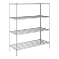 Steelton 24" x 60" NSF Chrome 4-Shelf Kit with 72" Posts