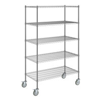 Steelton 24" x 48" NSF Chrome 5-Shelf Kit with 72" Posts and Casters