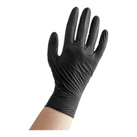 Noble 4 Mil Black Biodegradable Powder-Free Nitrile Gloves - 100/Box