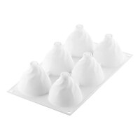 Silikomart Curve Chantilly 6 Compartment White Silicone Baking Mold - 2 7/8" x 2 9/16" Cavities CURVE CHANTILLY 120