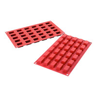 Silikomart Mini Cake 30 Compartment Rectangle Silicone Baking Mold - 1 1/4" x 3/4" x 1/2" Cavities SF181