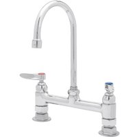 T&S B-0320-M Deck Mount Faucet with Dual Lever Handles, 5 3/4" Gooseneck Spout, and Adjustable Centers - 6/Pack