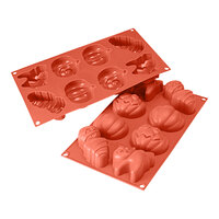 Silikomart 8 Compartment Halloween Silicone Baking Mold - 2 3/4" x 2 1/2" x 1 1/4" Cavities SF116