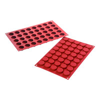 Silikomart Pastille 40 Compartment Round Silicone Baking Mold - 1" x 1/2" Cavities SF180