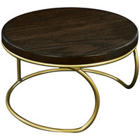 Cal-Mil Heritage 12" x 6" Round Gold / Dark Oak Display Riser